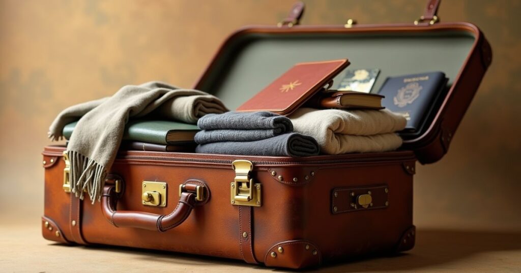 A Large Suitcase Filled for Travel