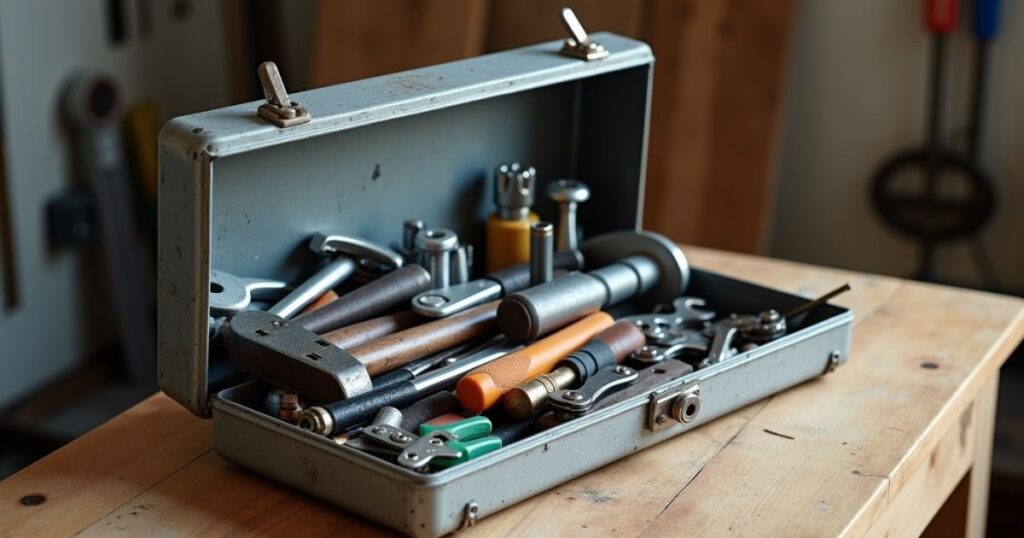 A Medium-Sized Toolbox Filled with Tools